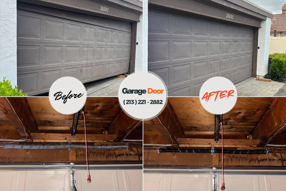 Before and after: garage door repair Harlem Heights, FL